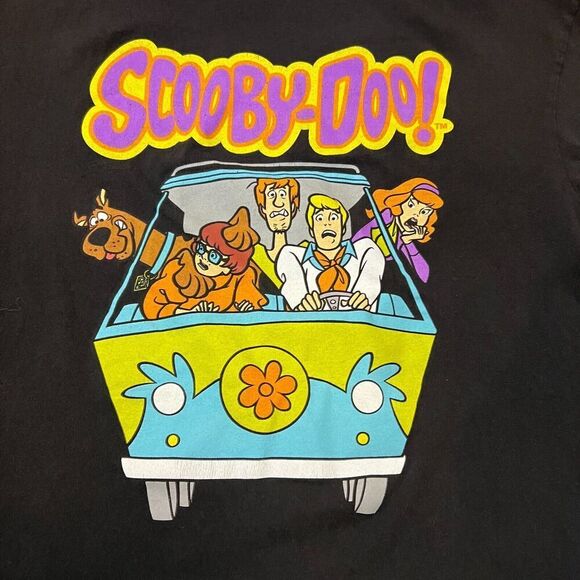 Scooby-Doo T-Shirt Size XL Black Mystery Machine Graphic Delta Pro Weight y2k - Picture 4 of 6